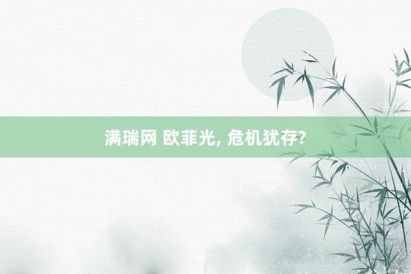 满瑞网 欧菲光, 危机犹存?