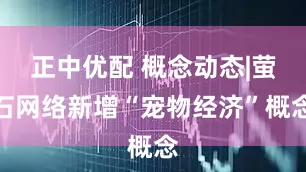 正中优配 概念动态|萤石网络新增“宠物经济”概念