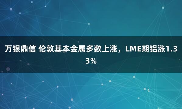 万银鼎信 伦敦基本金属多数上涨，LME期铝涨1.33%